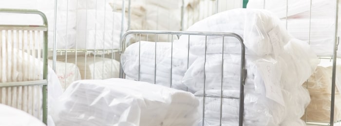 Commercial Laundry White Clean Pillows Min